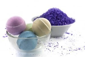 colorful bath bomb