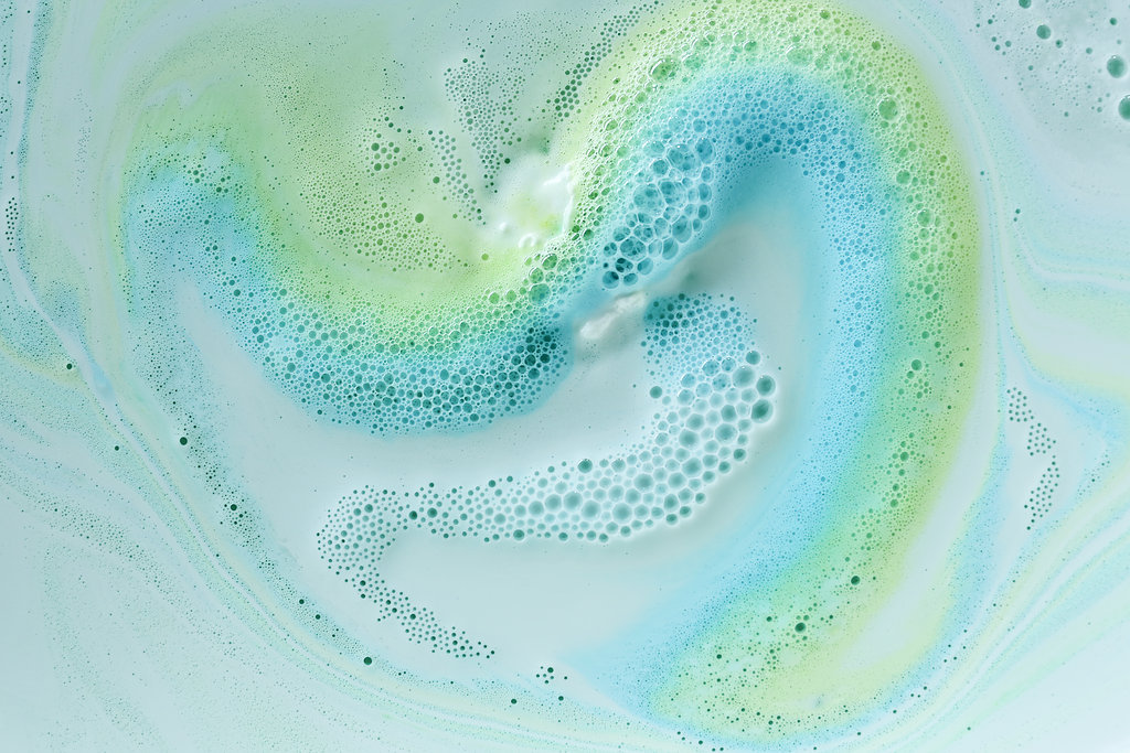 green water bubble bath bomb